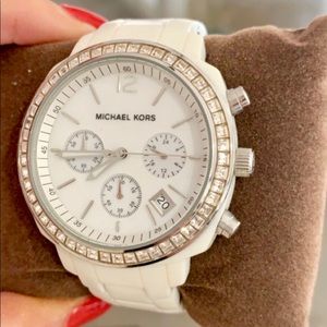 White runway women’s watch by Michael Kors.